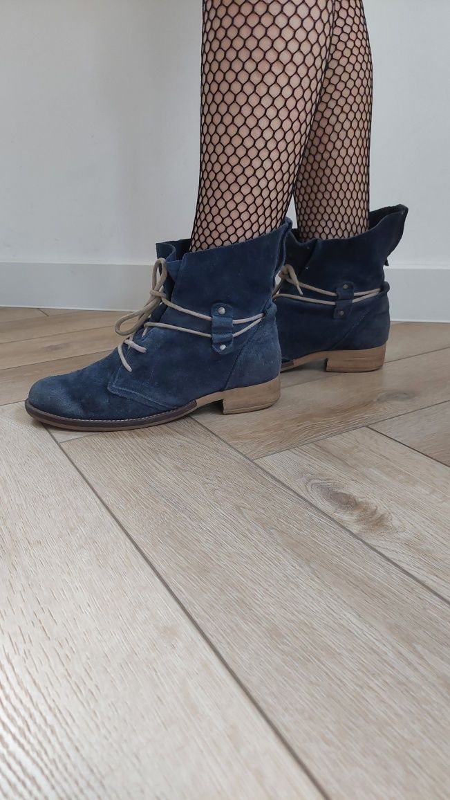 buty damskie za kostke, botki, sztyblety, skóra r.37