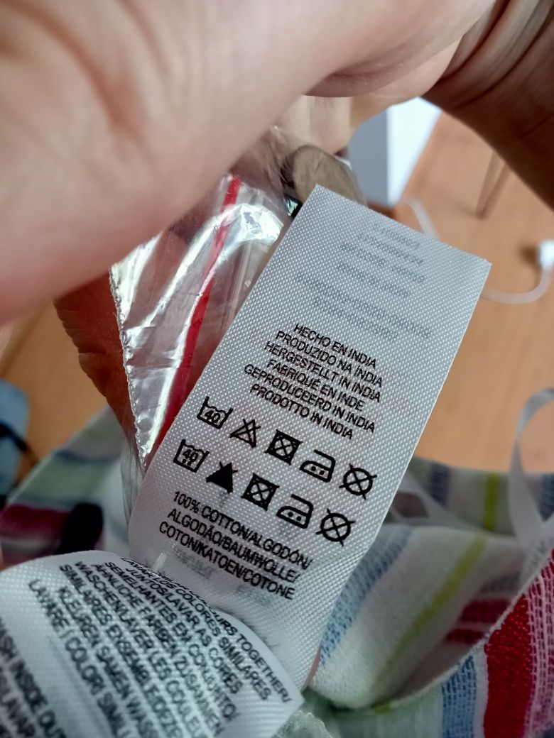 Crop top w kolorowe paseczki na ramiączkach, 36, primark