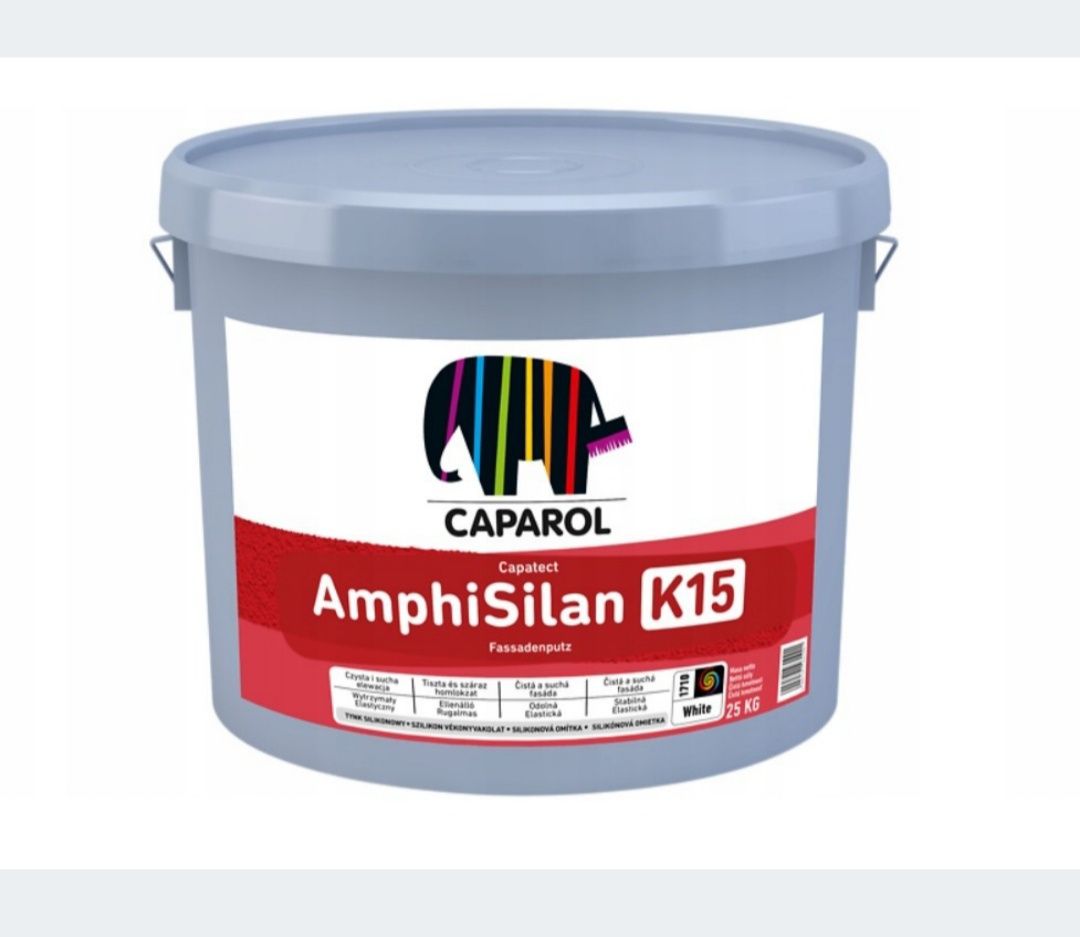 Tynk silikonowy Caparol AmphiSilan K15 kolor Nutria 18, 10 sztuk