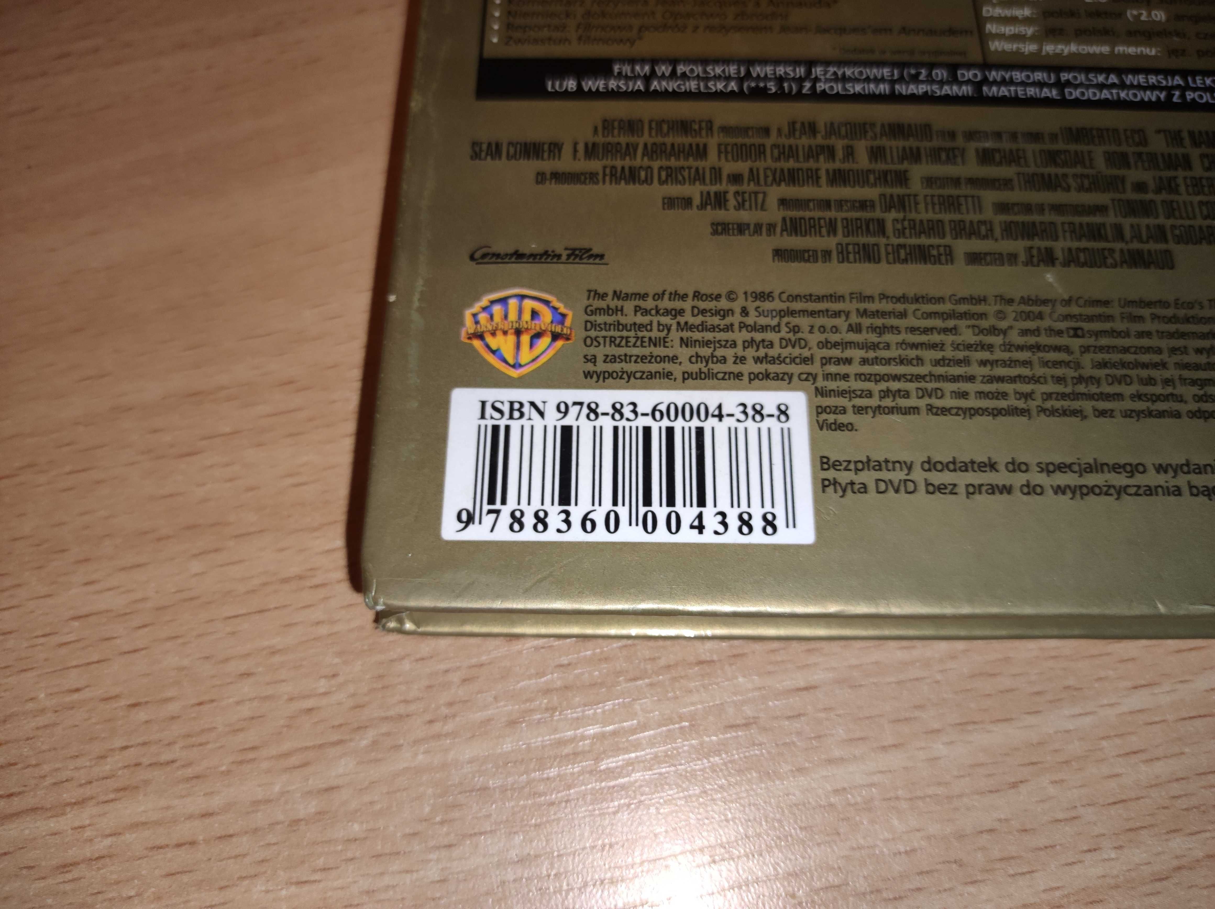 Płyta DVD film "Imię Róży" Sean Connery
