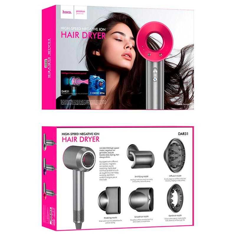 Фен HOCO DAR31 1500W Wave high-speed negative ion hair care hair dryer