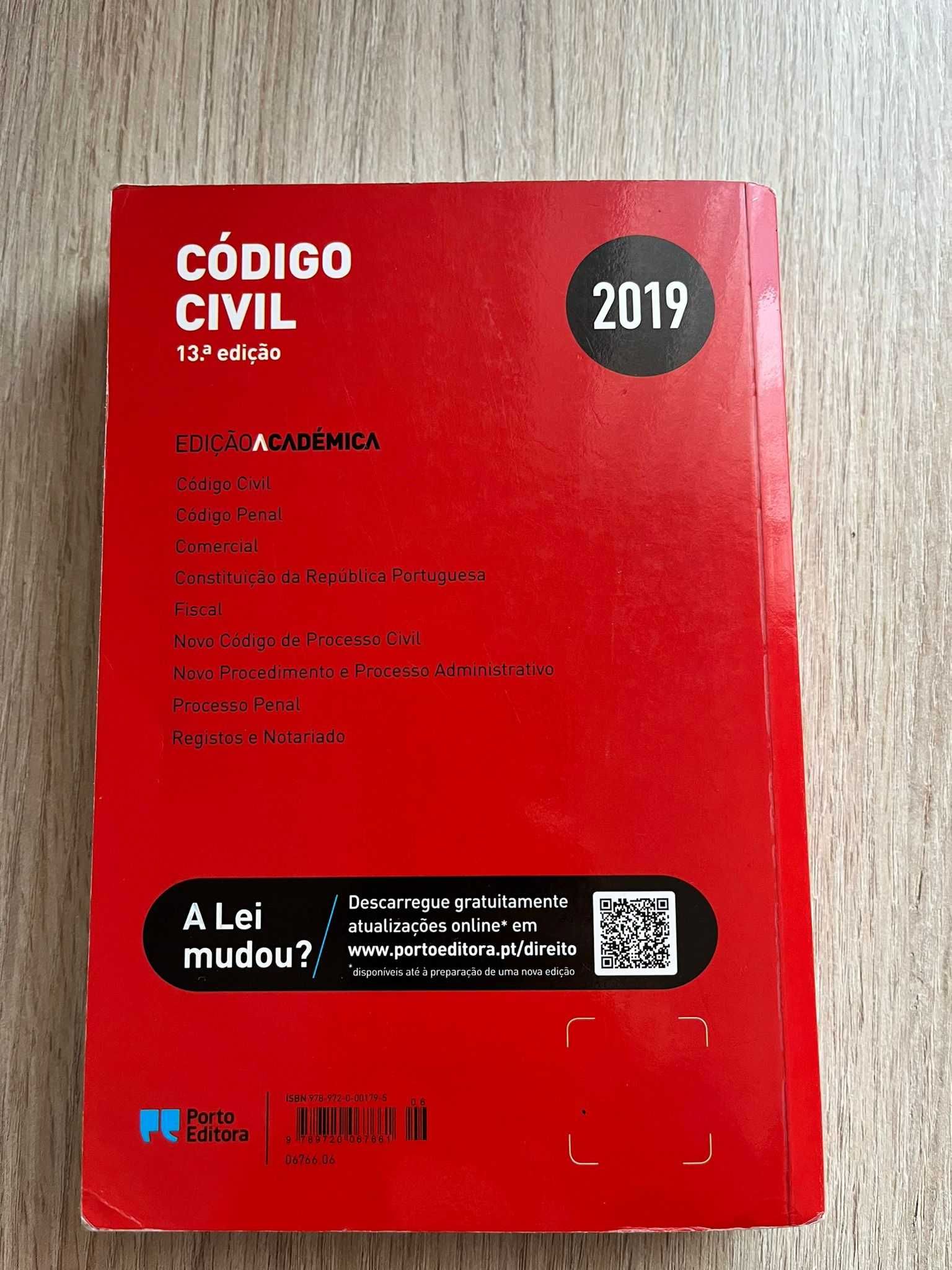 Código Civil - Edição Académica 13.ª Edição (2019) - Porto Editora