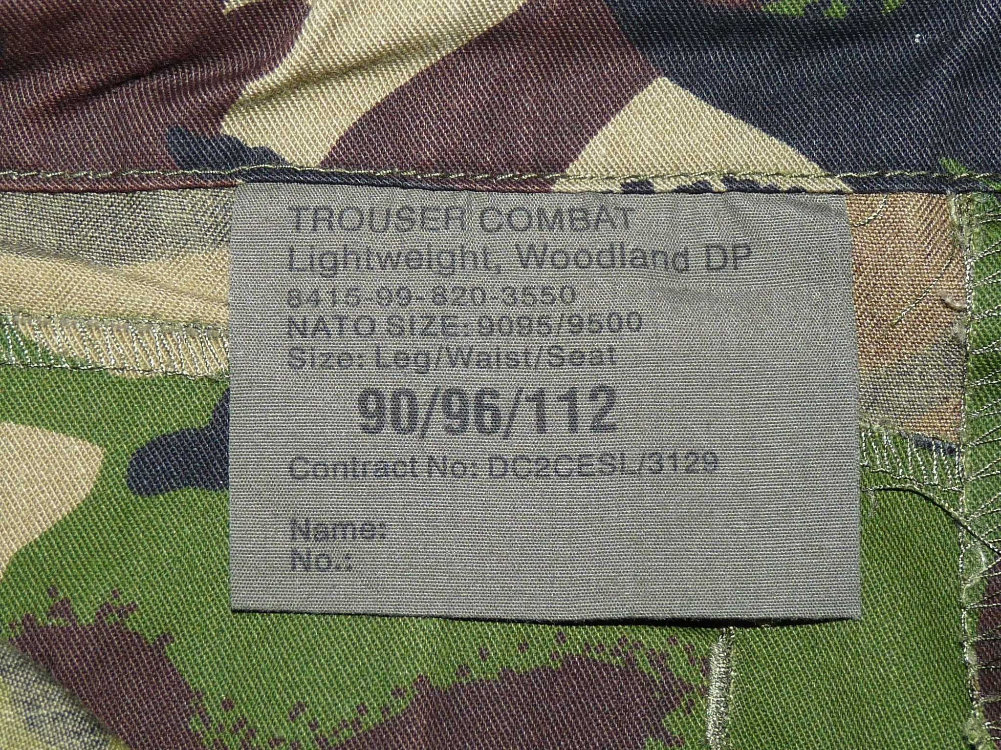 spodnie wojskowe DPM Lightweight brytyjskie 90/96/112 pas 98 cm s. DB