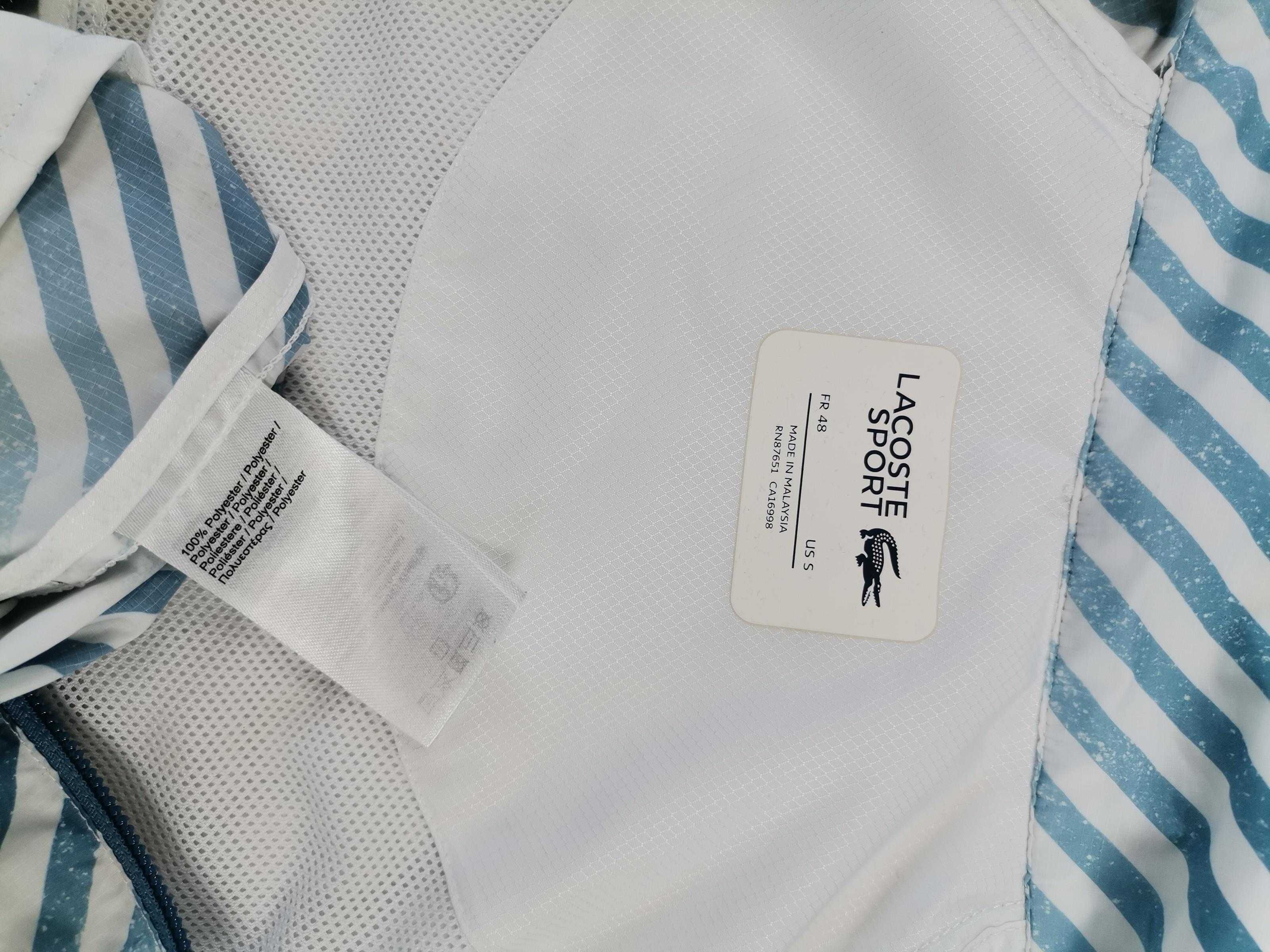 LACOSTE Sport Branco Kurtka Męska Lekka Wiatrówka S