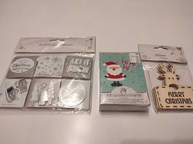 Zestaw 24 mini kartki świąteczne etykiety bileciki prezentowe