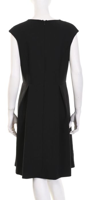 H&M elegancka czarna sukienka midi z kontrafałdami r. 40