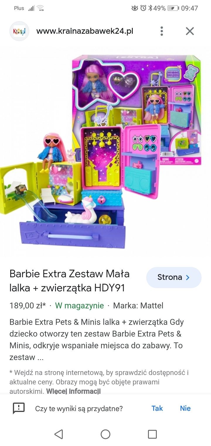 Barbie EXTRA zestaw mała lalka i zwierzątka Nowe prezent