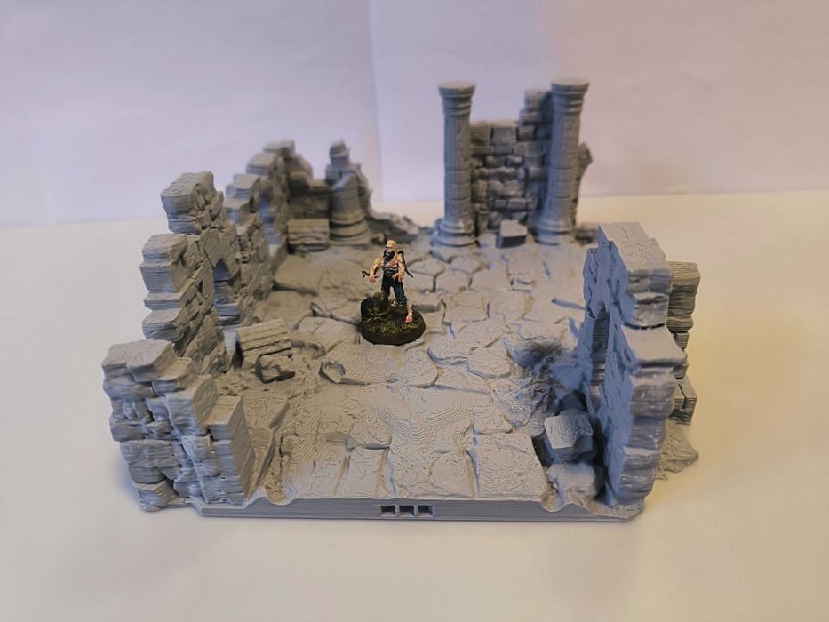 Zrujnowana droga skręt L (Lost City) RPG D&D Diorama Makieta