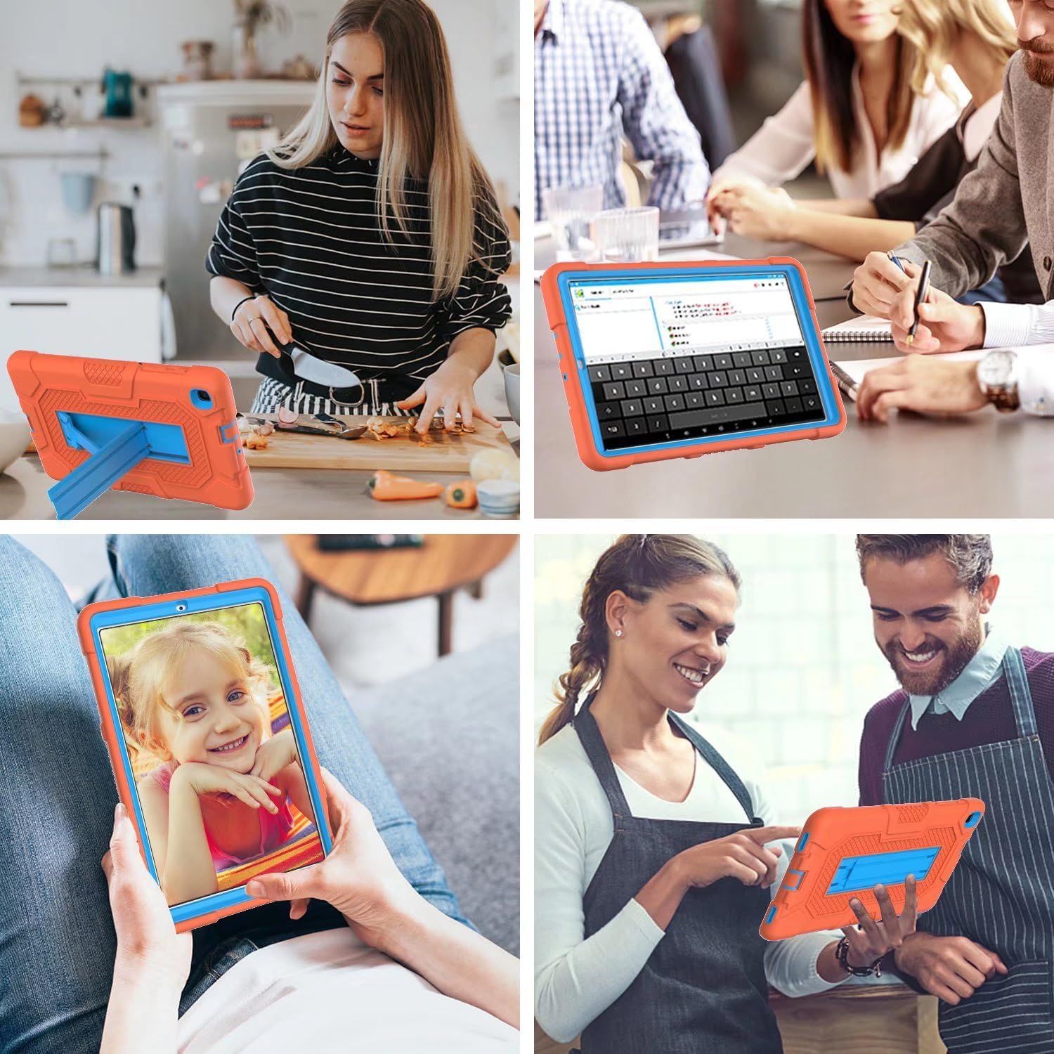 Etui do Samsung Galaxy Tab A 8.0" Pancerne z Podstawką Pomarańczowe