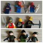 LEGO Spiderman, kapitan Ameryka, rycerze, wojsko