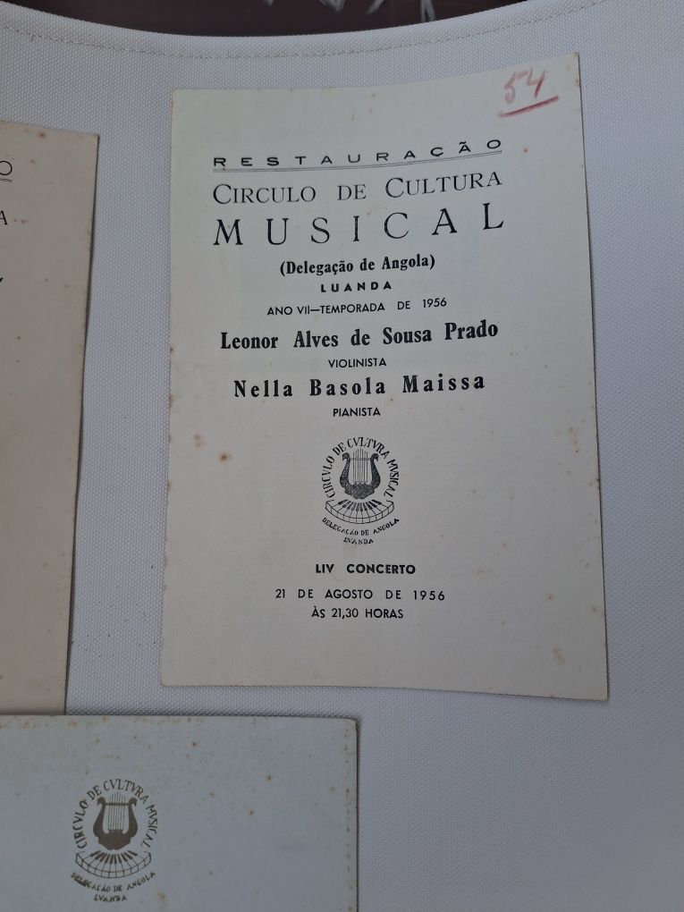 Programas antigos musica classica angola com autografos
