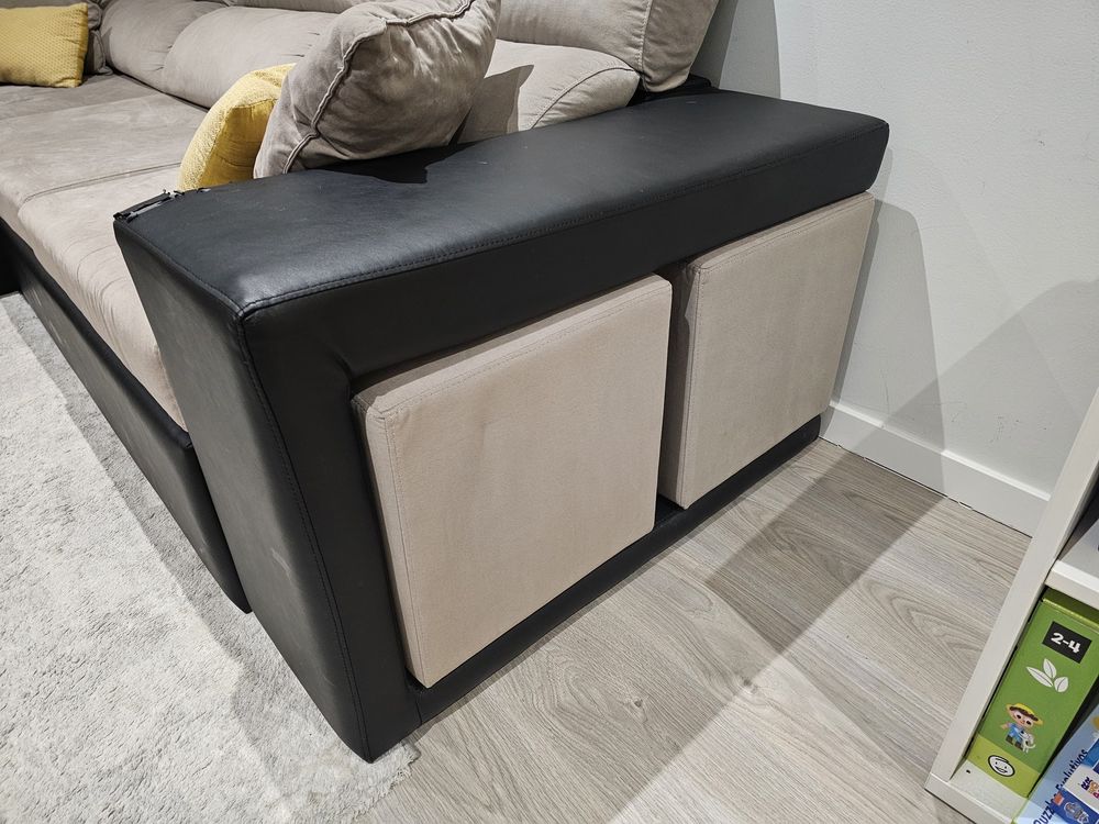 Sofá de 3 lugares com chaise longue