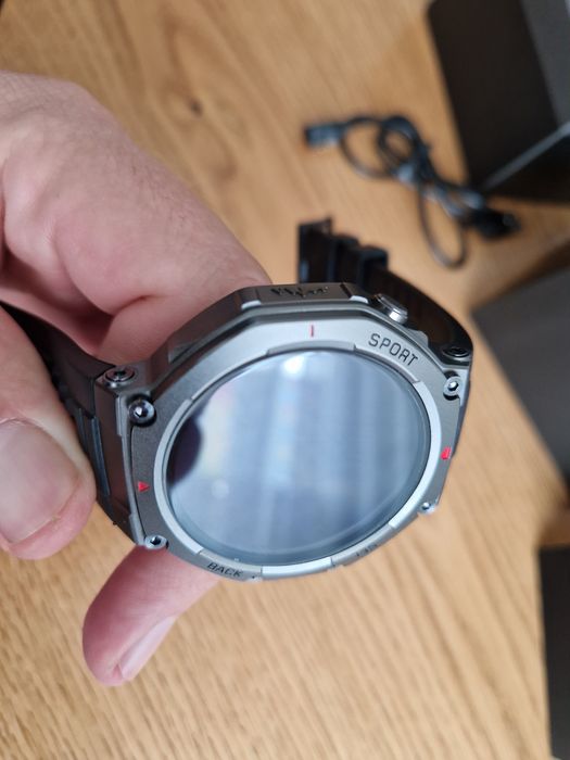Smartwatch zegarek DM58 jak Amazfit Trex3. GPS, Amoled. Komplet