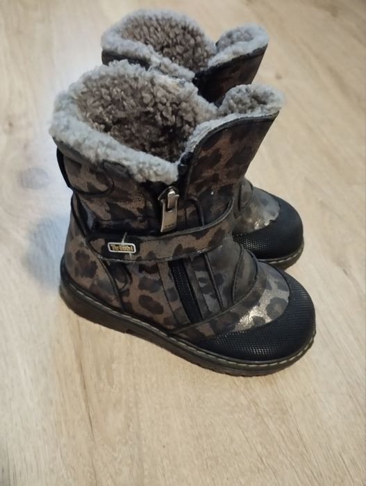 Зимние ортопедические ботинки, размер 25, леопардовые