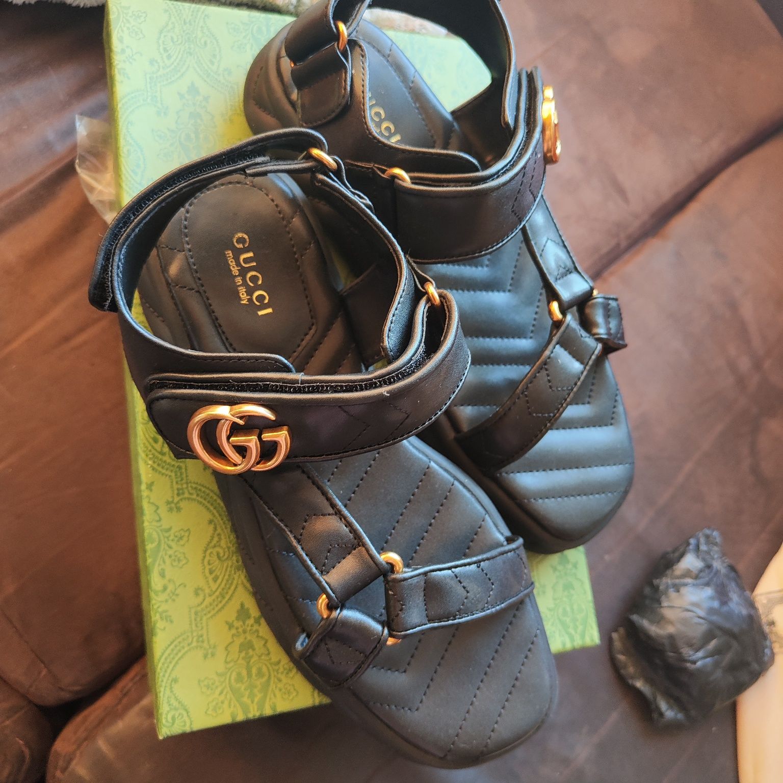 Gucci Marmont interlock sandałki r.39 skóra naturalna