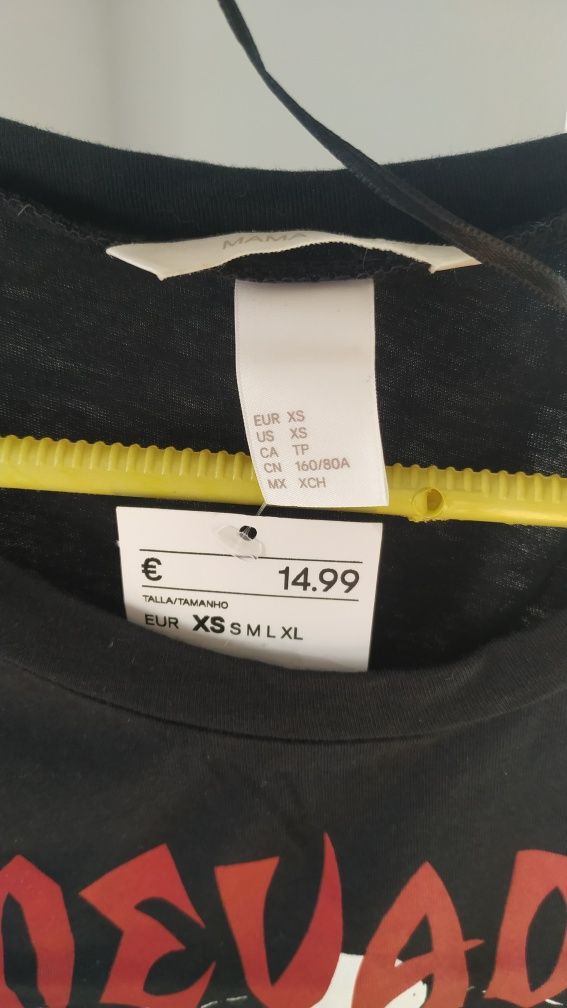 T-shirt nova de pré-mamã preta da H&M