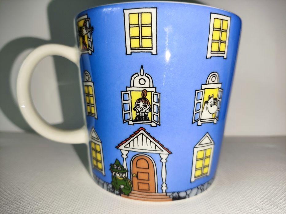 Kubek Muminki ARABIA FINLAND cudowny kubeczek domek Muminków niebieski