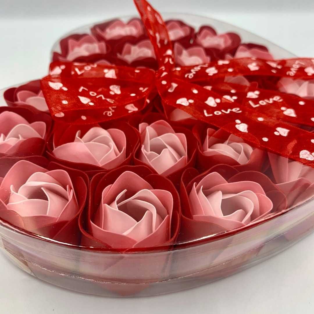 PUDEŁKO KWIATÓW XL 24 szt. róże mydlane do kąpieli prezent walentynki