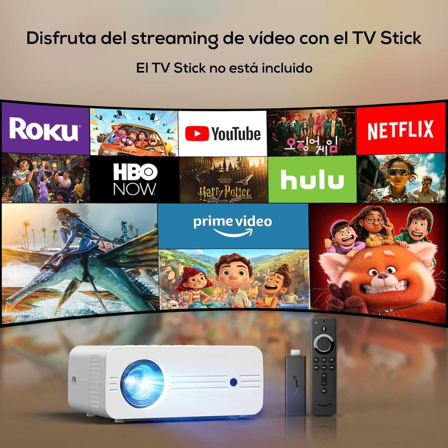 Projetor portátil 5G WiFi Bluetooth com tripé