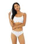Комплект топ та стрінги Alo Yoga Icon Cheeky Bra and Slip Panties Whit