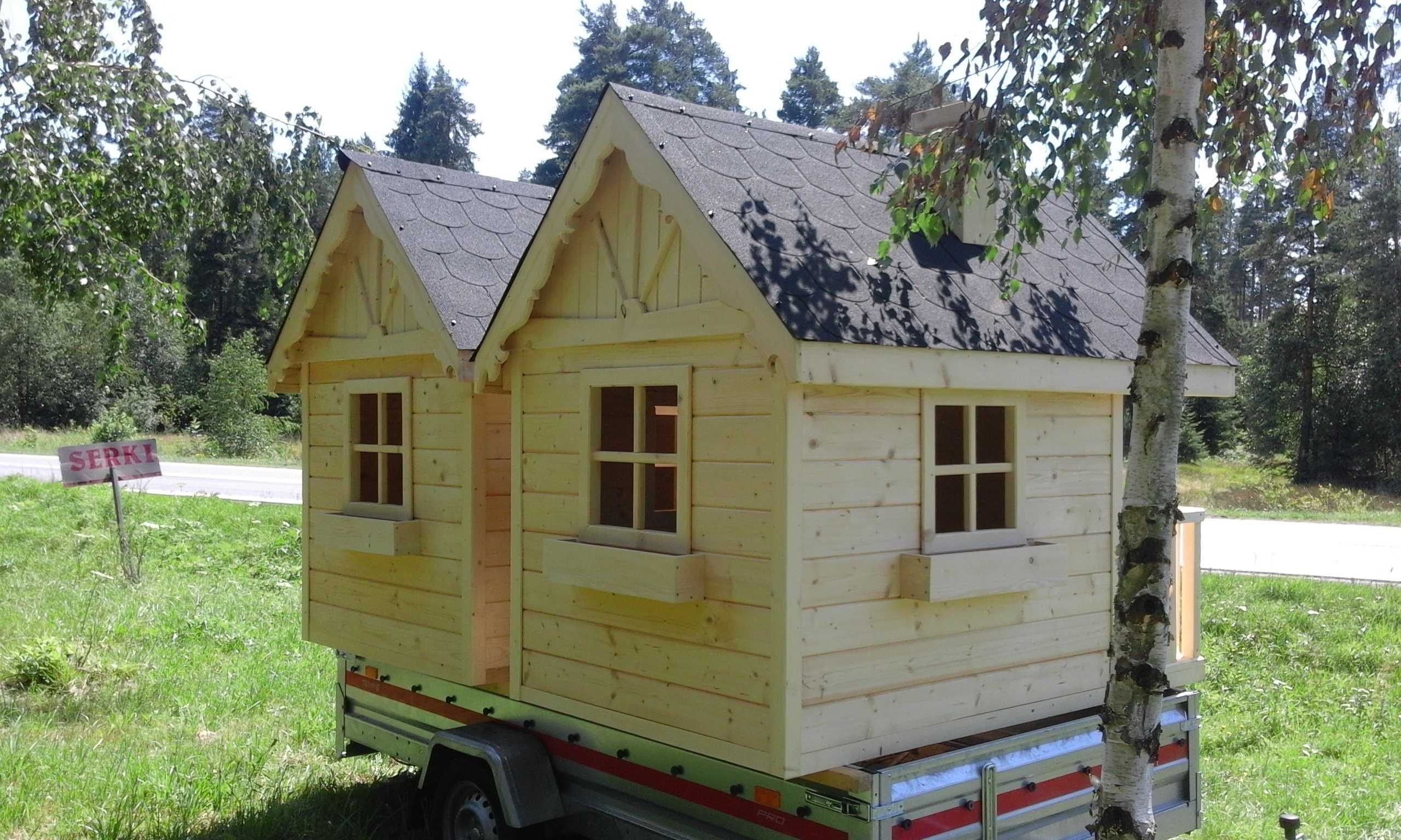 Plac zabaw drewniany domek dla dzieci Piękny!