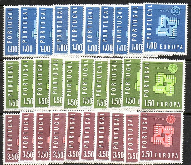Selos Portugal 1961 - 10 Séries Completas Novas MNH
