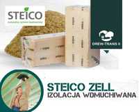 Zadmuch izolacji wduchiwanej STEICO zell z włókna drzewnego + maszyna