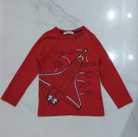 Czerwona bluzka z długim rękawem rakieta H&M 110 / 116 cm