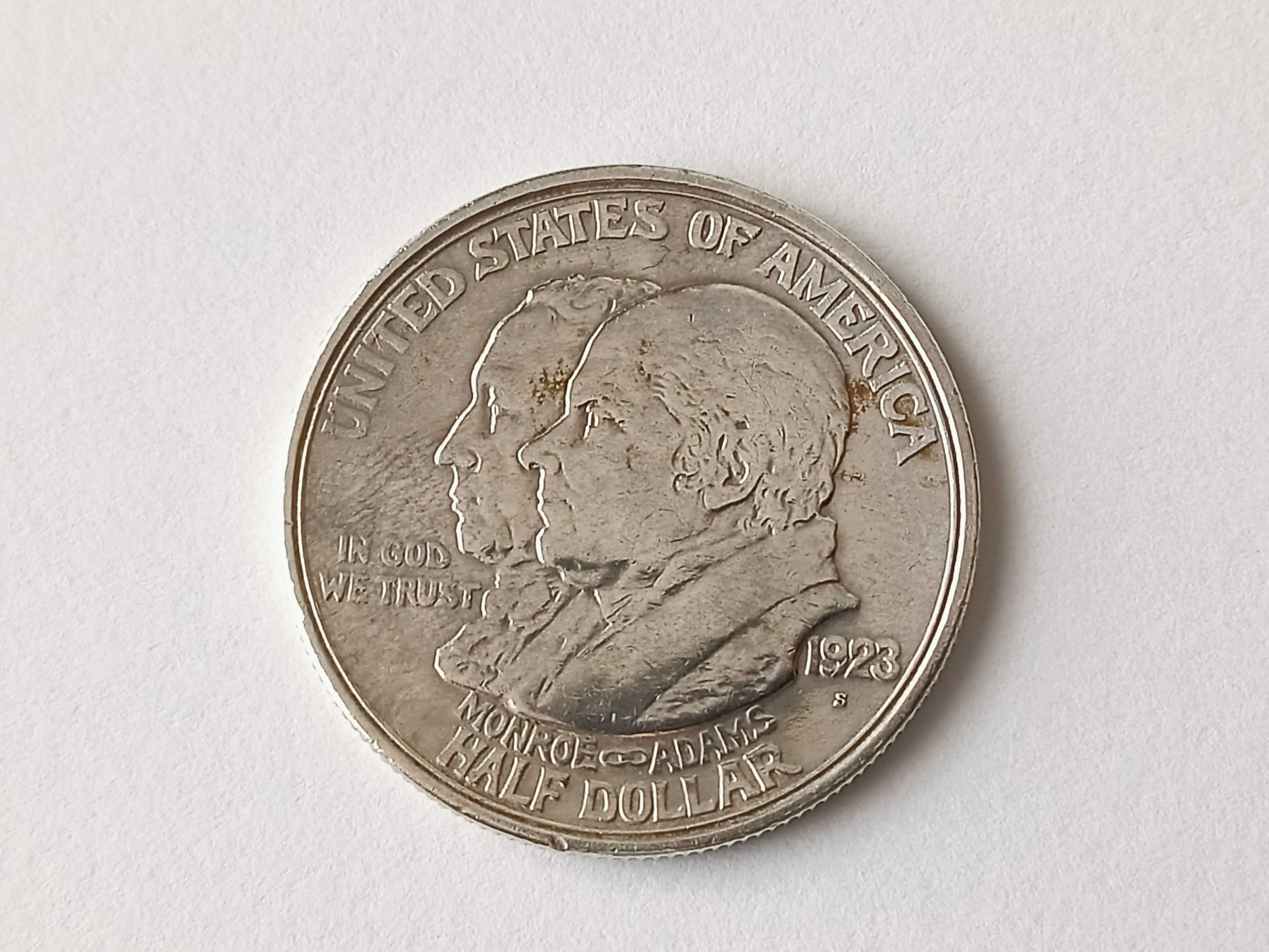USA 1/2 Dolara 1923 -S- Half Dolar Monroe oryginał Srebro