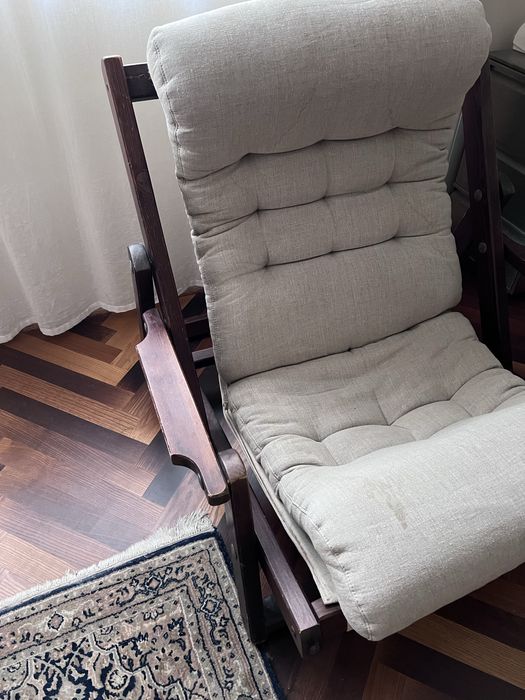 Vintage fotel drewniany ikea kontiki safari mid century