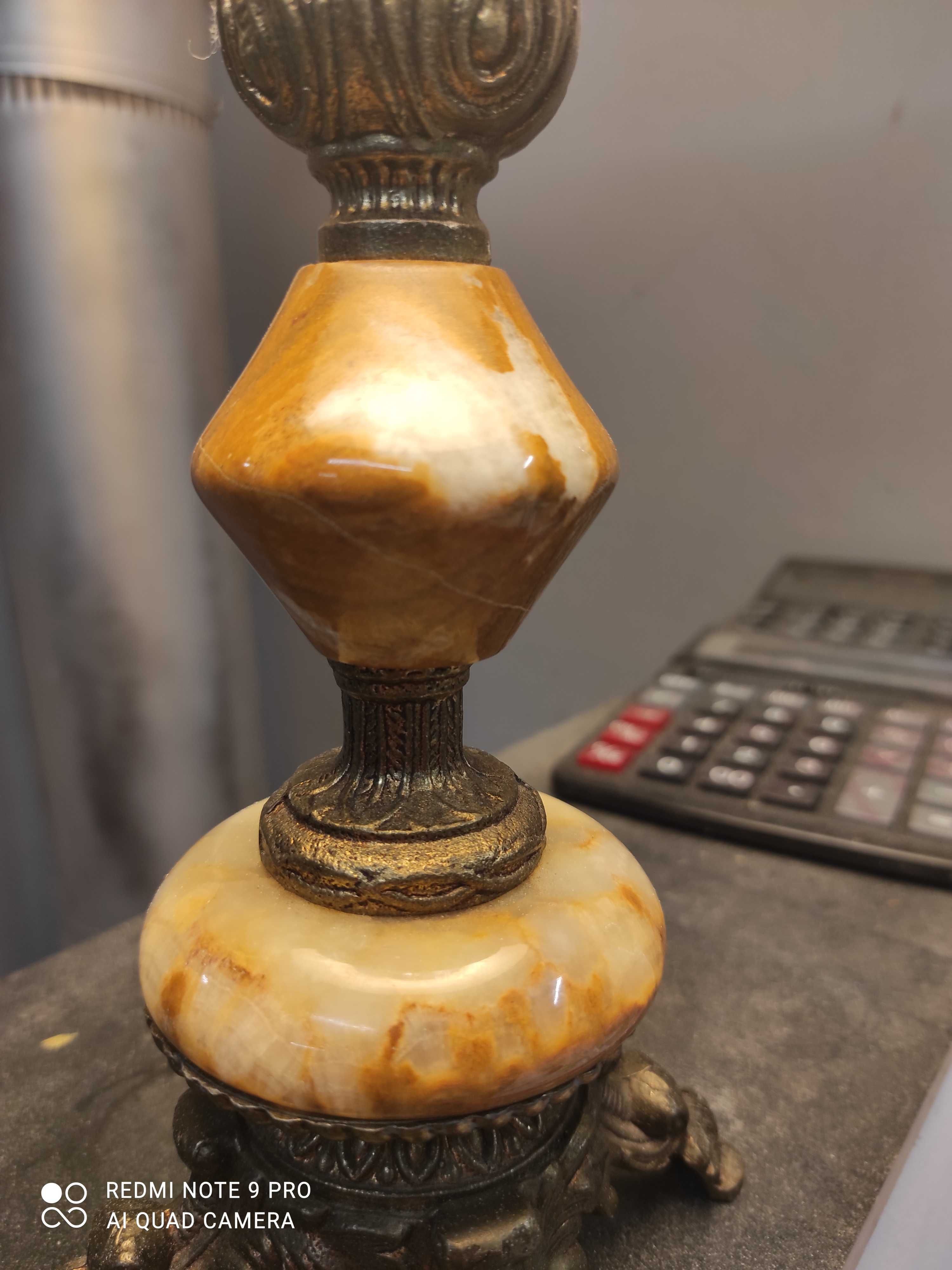 antyczna mosiężna lampka 50 cm