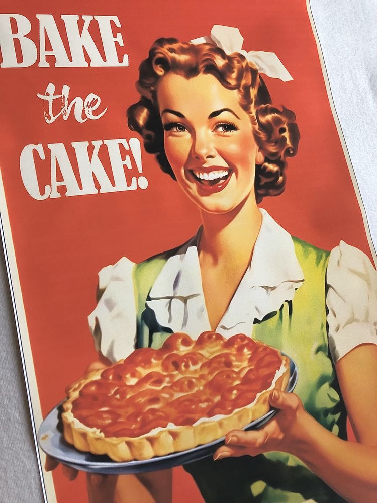 Gobelin na płótnie HD/Obrazek/Vintage Funny Cooking/Happy Houswife