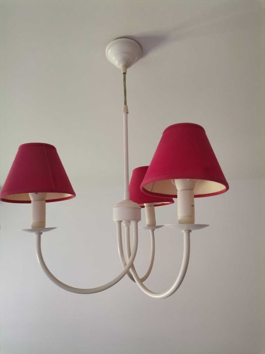 Candeeiro metal branco