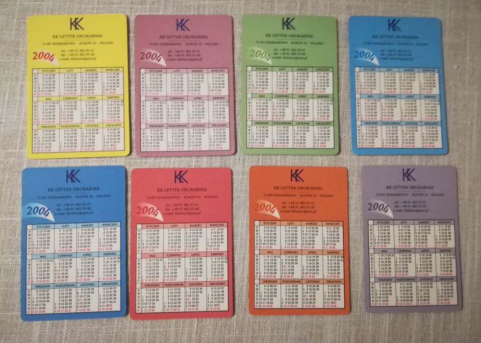 Kalendarzyki listkowe.