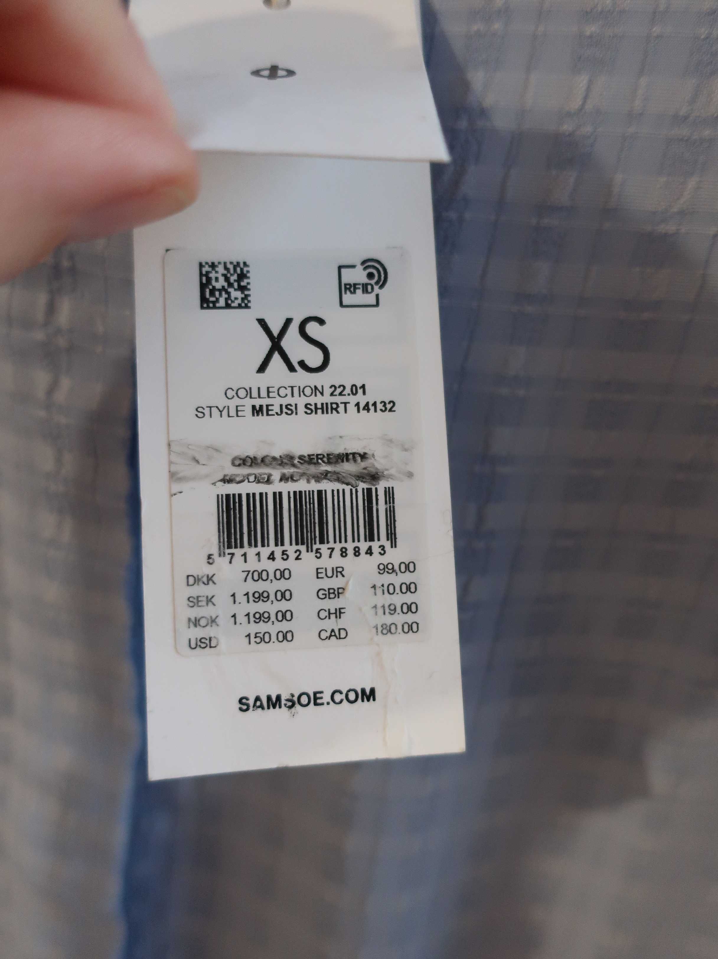 Samsoe Samsoe bluzka koszula Mejsi XS niebieska