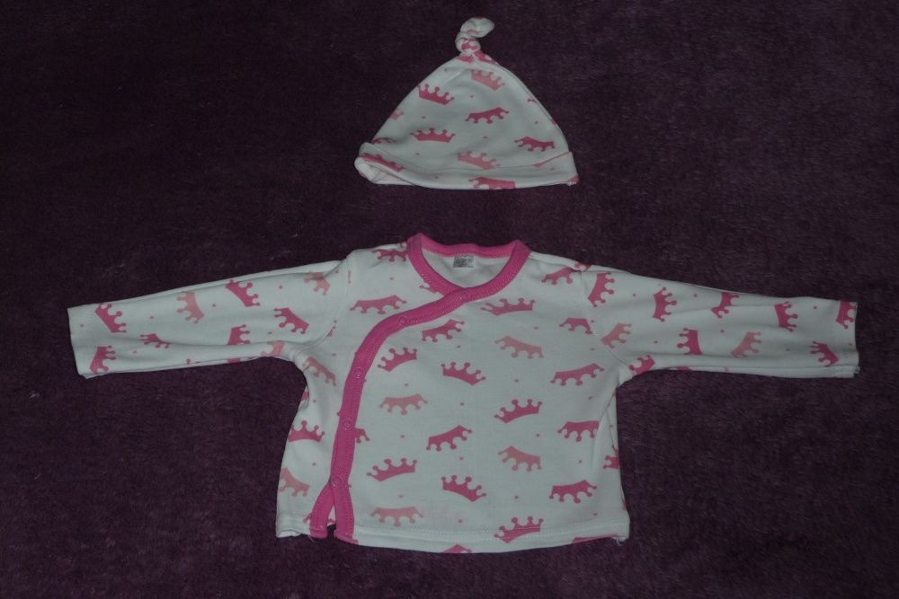 Kaftanik z czapeczką - dla dziewczynki - rozmiar 62