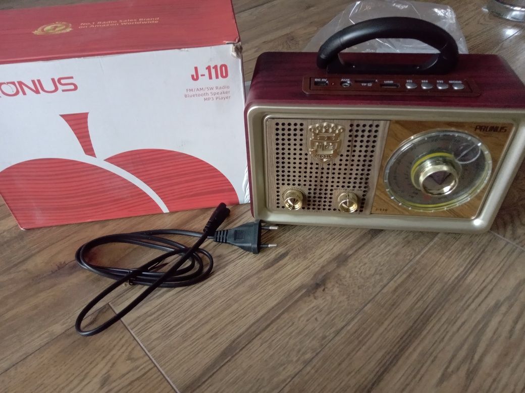 Radio sieciowo-bateryjne FM Prunus J110 retro, vintage