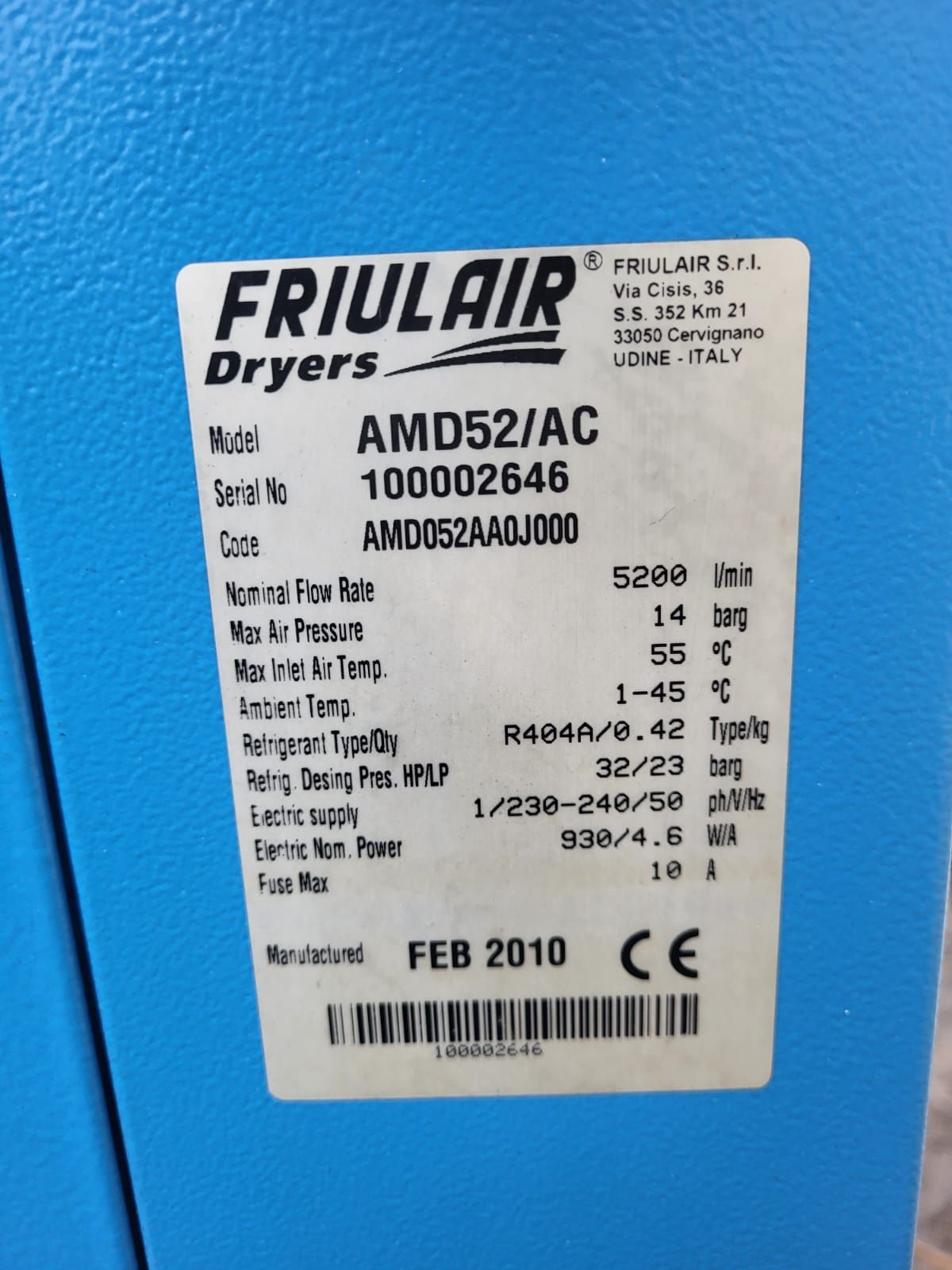 Osuszacz powietrza FRIUL AIR AMD52/AC