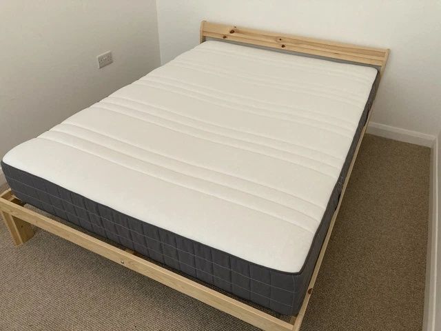 łóżko ikea neiden 140x200 + materac sprężynowy 140 hövåg + dno luröy