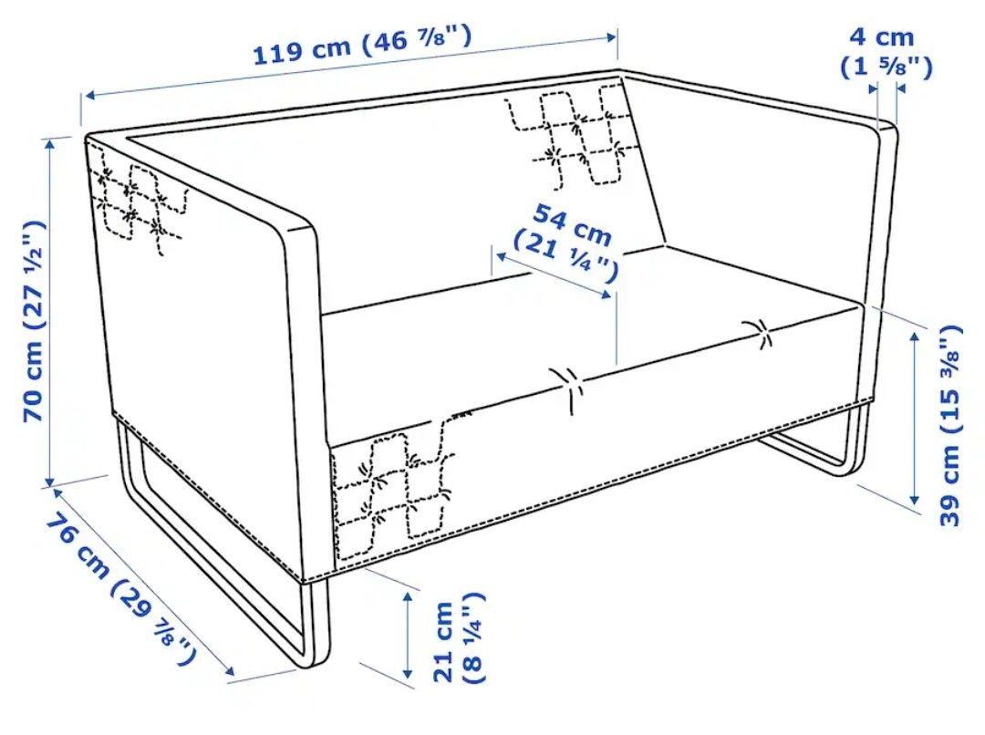 Ikea: sofa KNOPPARP, 2-osobowa