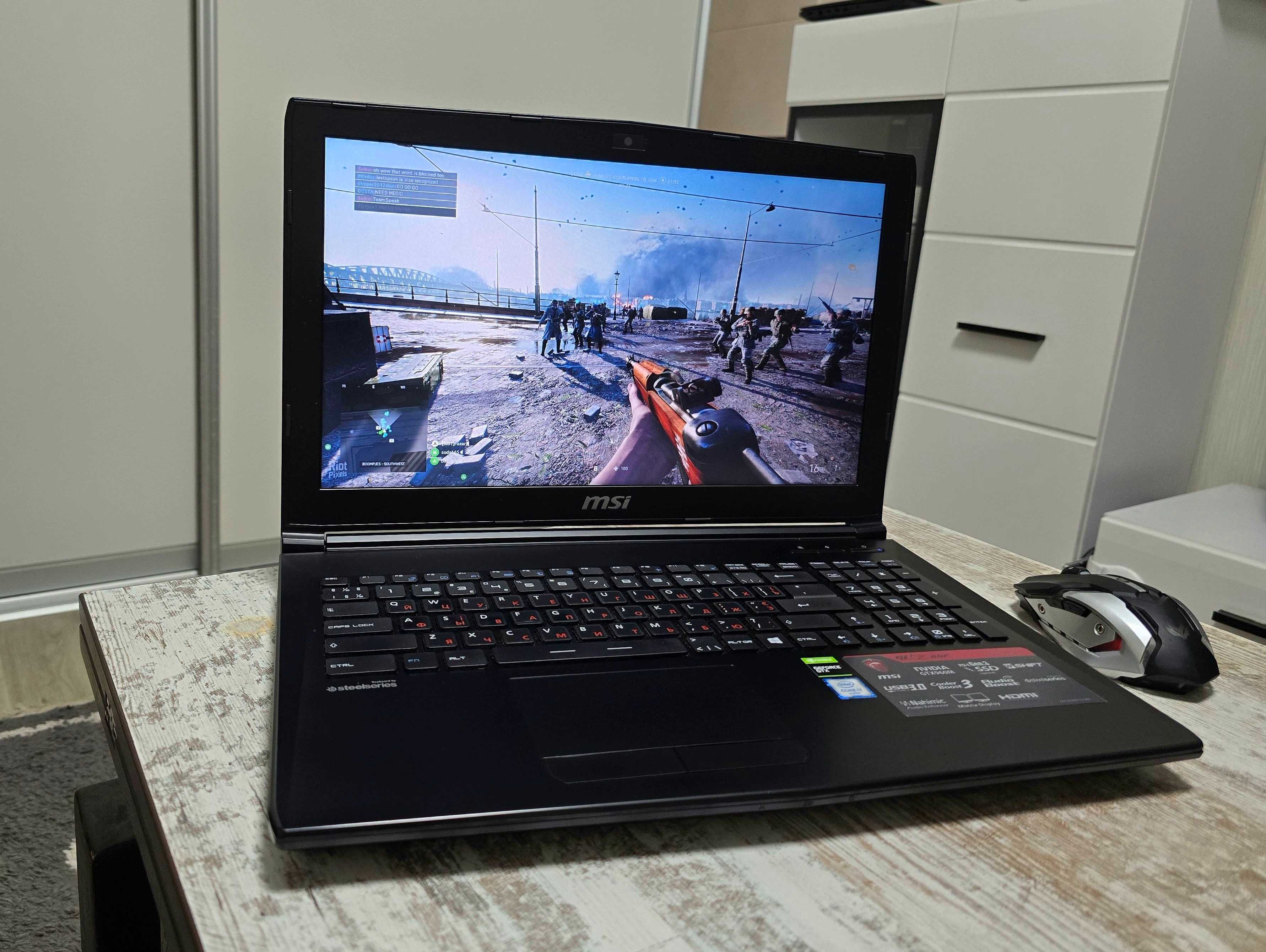 Игровой MSI (Core i7/Nvidia GTX960M/16GB DDR4/SSD 256GB+500GB/АКБ 4час