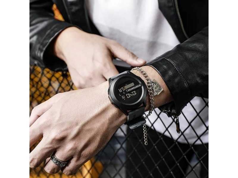 Zegarek Sportowy Z Podświetleniem LED Elektroniczny Czarny Na Prezent