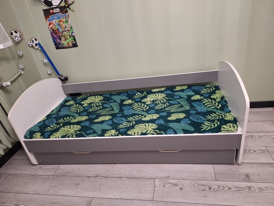 Spanie dla chłopca dziewczynki z szufladą łóżko z barierką