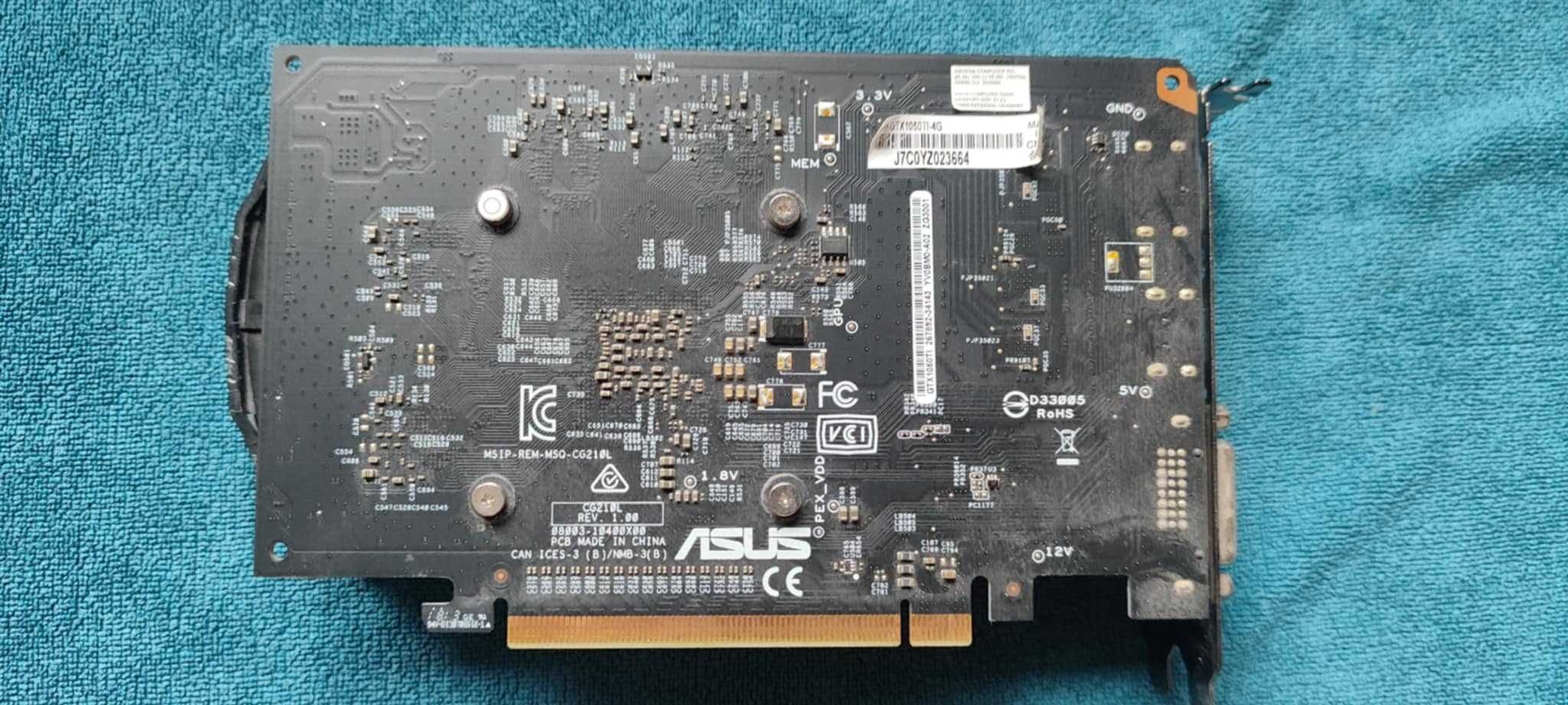 Karta graficzna ASUS GTX 1050 Ti 4GB GDDR5 HDMI DP DVI | Cicha |