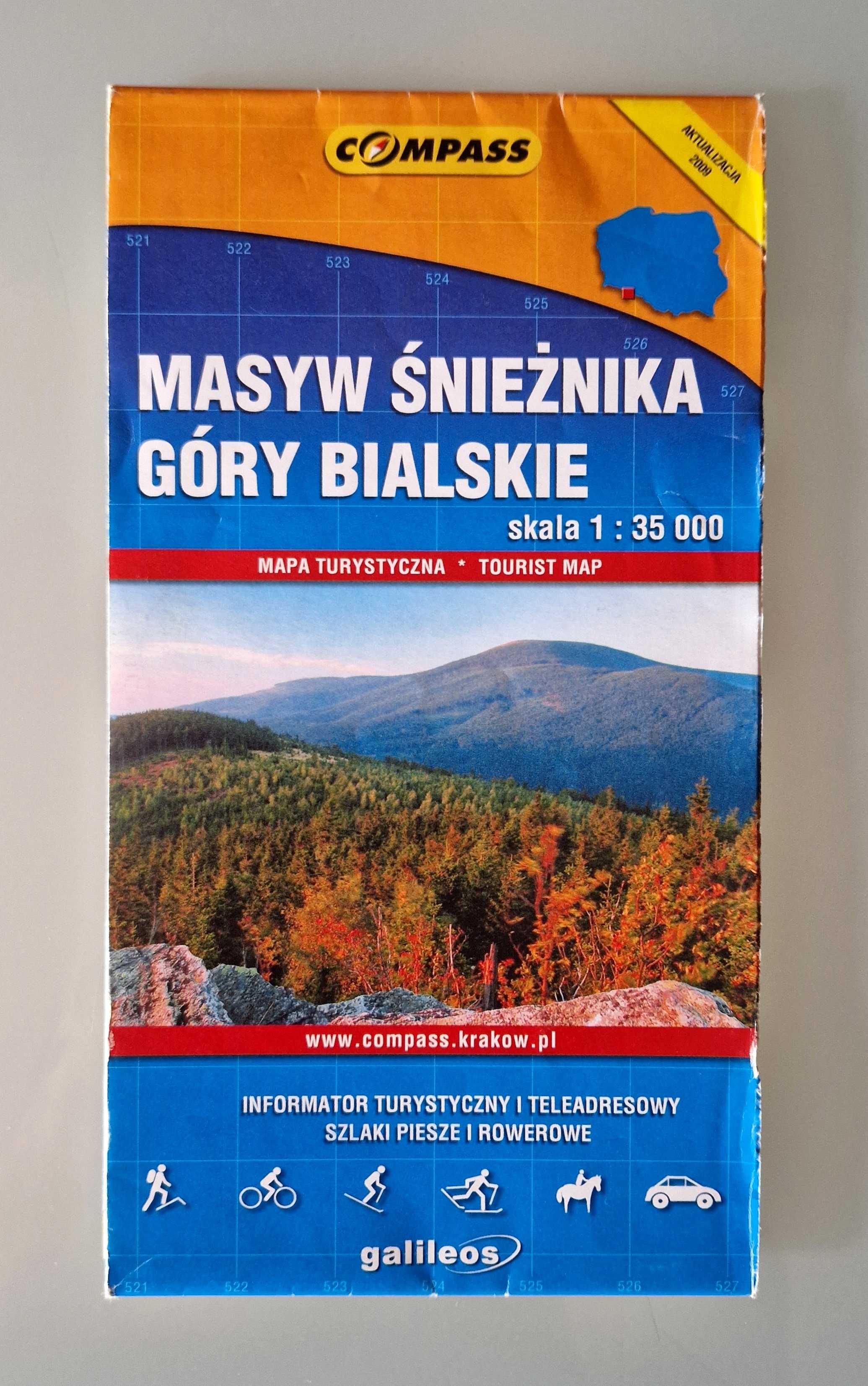 Mapa turystyczna Masyw Śnieżnika, Góry Bialskie (Compass 1:35 tys)