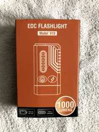 Latarka ratunkowa, alarm, EDC flashlight v10, 1000 lumenów