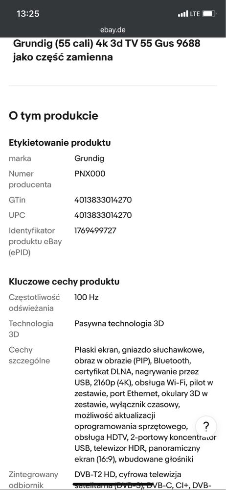 Telewizor Grundig 55 Gus 9688  (55 cali) 4K 3D