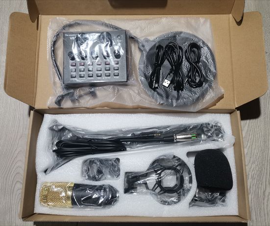 Microfone Condensador Profissional Kit+Interface de Audio