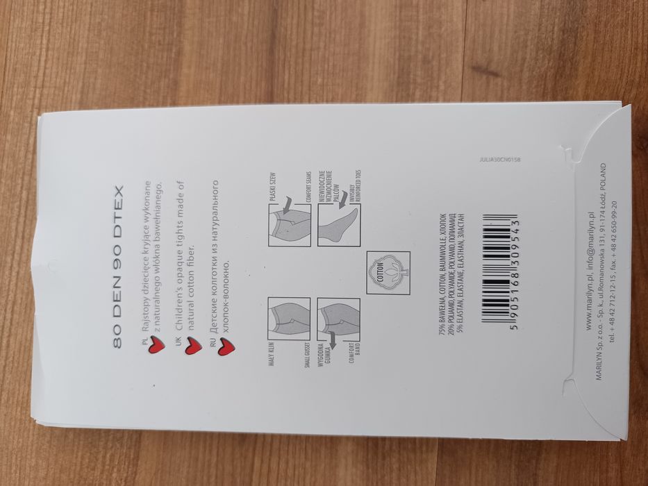 Rajstopy białe i granatowe 128/ 134