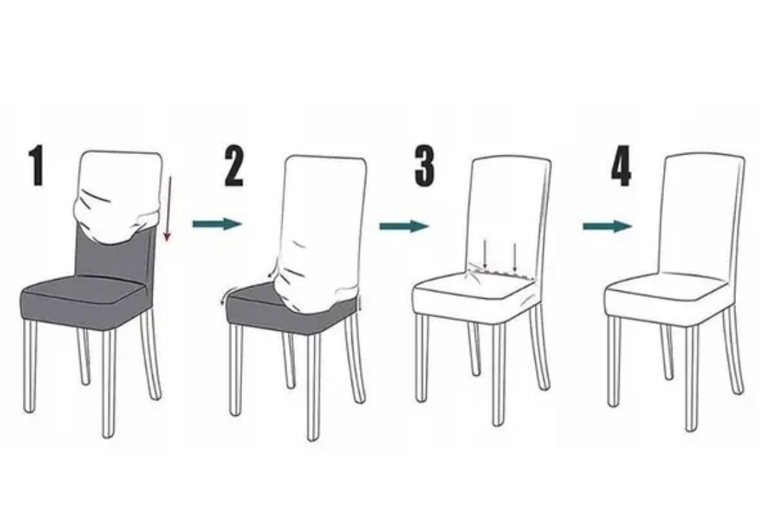 Комплект чохлів для шести стільців сірого кольору